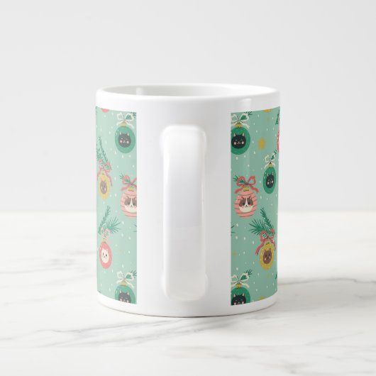 Katzenschmuck auf Baummuster Jumbo-Tasse (Rückseite)