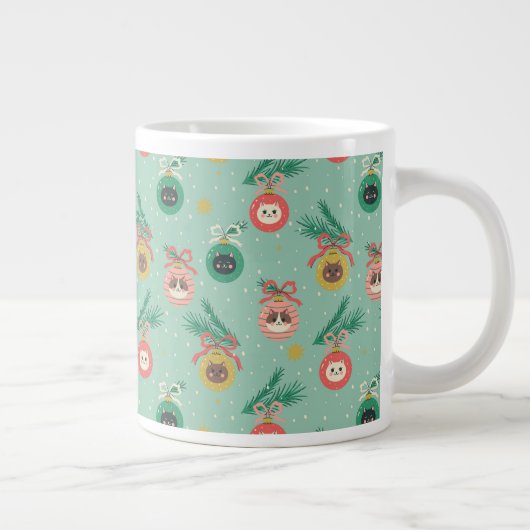 Katzenschmuck auf Baummuster Jumbo-Tasse (Rechts)