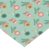 Katzenschmuck auf Baummuster Kurzer Tischläufer (Ecke)