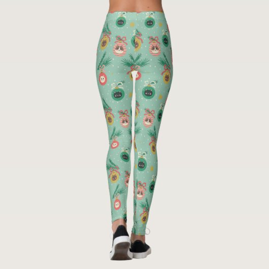 Katzenschmuck auf Baummuster Leggings (Rückseite)