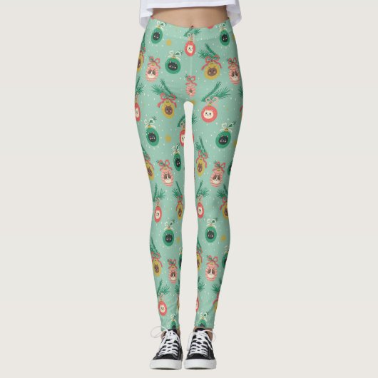 Katzenschmuck auf Baummuster Leggings (Vorderseite)