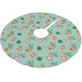 Katzenschmuck auf Baummuster Polyester Weihnachtsbaumdecke (Schrägansicht)