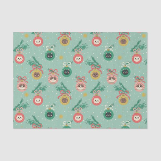 Katzenschmuck auf Baummuster Seidenpapier (Vorderseite)