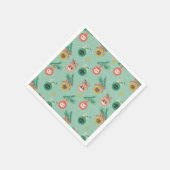 Katzenschmuck auf Baummuster Serviette (Ecke)