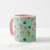 Katzenschmuck auf Baummuster Tasse (Vorderseite Links)