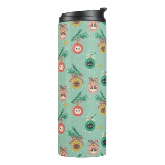 Katzenschmuck auf Baummuster Thermosbecher (Nach links gedreht)