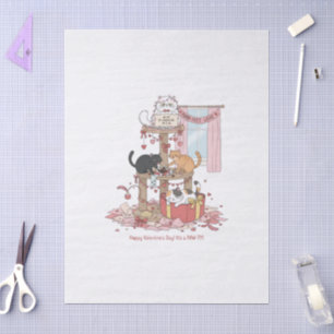 Katzenschnurren Valentinstag Tissue-Papier Seidenpapier