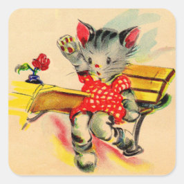 Katzenschüler Quadratischer Aufkleber