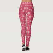KatzenSchwänze der Liebe Buchstaben auf Rosa Leggings (Rückseite)