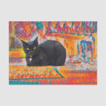 Katzenschwarz Niedlich farbig Abstrakte Decoupage
