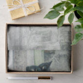 Katzenschwarz Niedliche Vintage Antiquitätensprach Seidenpapier (Geschenk)