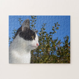 Katzenschwarz und Weiß-Foto Puzzle