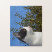 Katzenschwarz und Weiß-Foto Puzzle (Vertikal)