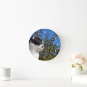Katzenschwarz und Weiß-Foto Runde Wanduhr (Zuhause)