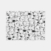 Katzenschwarz und Weiß Niedliches Muster Fleecedecke (Vorderseite (Horizontal))
