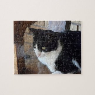 Katzenschwarz und Weiß Puzzle