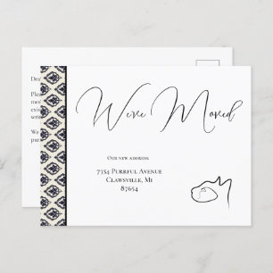 Katzenschwarz & Weiß Wir haben uns bewegt, Adresse Postkarte