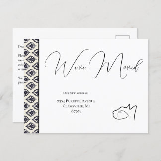 Katzenschwarz & Weiß Wir haben uns bewegt, Adresse Postkarte