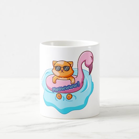 Katzenschwimmbad Sommervillen | Katzenliebhaber Kaffeetasse (Mittel)