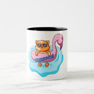 Katzenschwimmbad Sommervillen Katzenliebhaber Zweifarbige Tasse