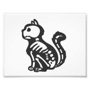 Katzenskelett Cartoon-Silhouette - Wählen Sie Rück Fotodruck