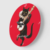 Katzenspiel Banjo Thunder_Cove Classic Große Wanduhr (Winkel)