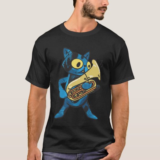 Katzenspiel Euphonium-Messinginstrument T-Shirt (Vorderseite)