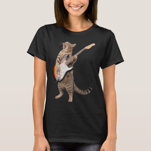 Katzenspiel Gitarre Shirt Kinder Männer Frauen Roc (Vorderseite)
