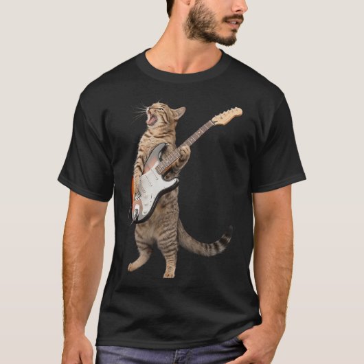 Katzenspiel Gitarre Shirt Kinder Männer Frauen Roc (Vorderseite)