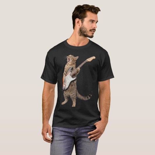 Katzenspiel Gitarre Shirt Kinder Männer Frauen Roc (Vorne ganz)