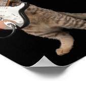 Katzenspiel Gitarre Shirt Kinder Männer Frauen Roc Poster (Ecke)