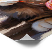 Katzenspiel mit einem Kugelgeländer Poster (Ecke)