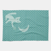 Katzenspiel mit Mond und Star Geschirrtuch (Horizontal)