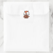 Katzenspiel Quadratischer Aufkleber (Tasche)