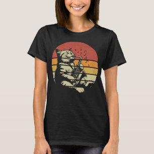 Katzenspiel Saxophone Windinstrument Funny Saxoph T-Shirt