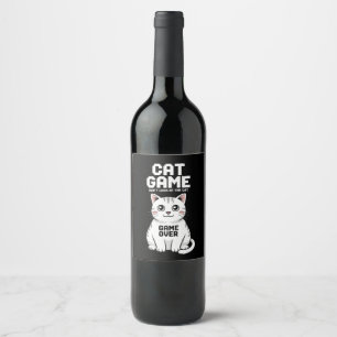 Katzenspiel Schauen Sie sich die Katze nicht über  Weinetikett