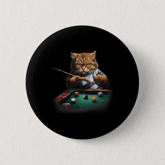 Katzenspielbecken Billard Coole Funny Cats Männer  Button (Vorderseite)
