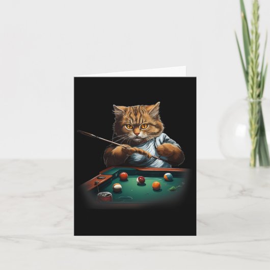 Katzenspielbecken Billard Coole Funny Cats Männer  Karte (Vorderseite)