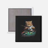 Katzenspielbecken Billard Coole Funny Cats Männer Magnet (Vorderseite/Rückseite)