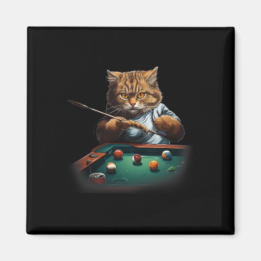 Katzenspielbecken Billard Coole Funny Cats Männer Magnet (Vorne)