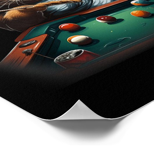Katzenspielbecken Billard Coole Funny Cats Männer Poster (Ecke)