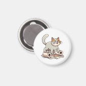 Katzenspielen mit Toilettenpapier Magnet (Vorderseite/Rückseite)