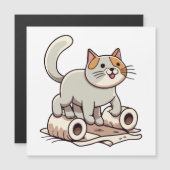 Katzenspielen mit Toilettenpapier Magnetkarte (Vorne/Hinten)