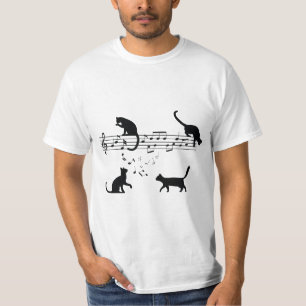 Katzenspielende Noten T-Shirt