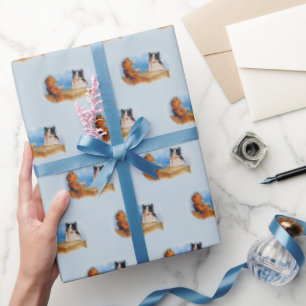 Katzenspielende Pokerspieler rauchen Zigarre Geschenkpapier