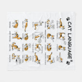 Katzensprache, lustiges Katzen Kitten, Liebe Katze Fleecedecke (Vorderseite (Horizontal))