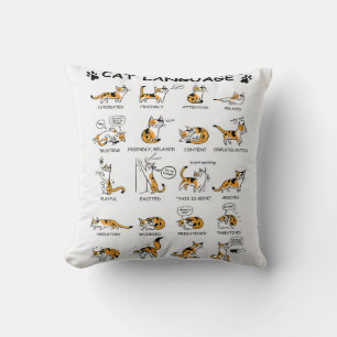 Katzensprache, lustiges Katzen Kitten, Liebe Katze Kissen