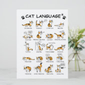 Katzensprache, lustiges Katzen Kitten, Liebe Katze Menükarte (Stehend Vorderseite)