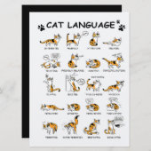 Katzensprache, lustiges Katzen Kitten, Liebe Katze Menükarte (Vorne/Hinten)