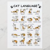 Katzensprache, lustiges Katzen Kitten, Liebe Katze Menükarte (Vorderseite)